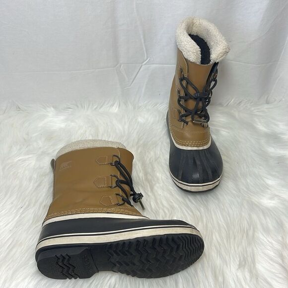 Sorel Caribou Waterproof Brown Winter Snow Boots Sz 5 - Picture 1 of 6